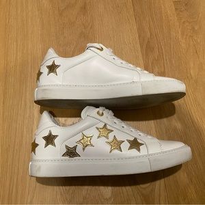 Lightly used ZADIG & VOLTAIRE smooth star sneaker in white size 39